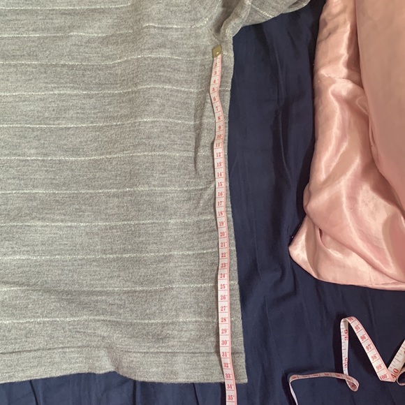 Banana Republic gray/sliver merino extra fine wool long sleeves size s striped - Picture 7 of 12